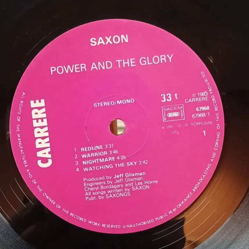 [BUNJANG] SAXON POWER & GLORY LP / SAXON 영국 메탈 POWER & GLORY LP