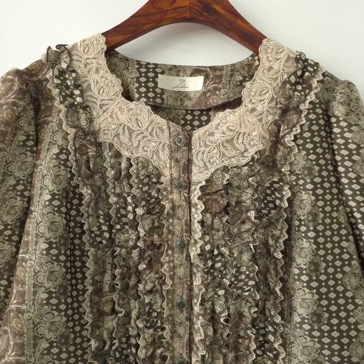[BUNJANG] Bohemian Frill Lace Blouse / 보헤미안 프릴 레이스 블라우스