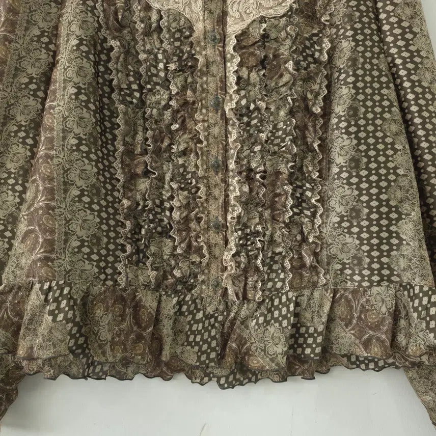 [BUNJANG] Bohemian Frill Lace Blouse / 보헤미안 프릴 레이스 블라우스