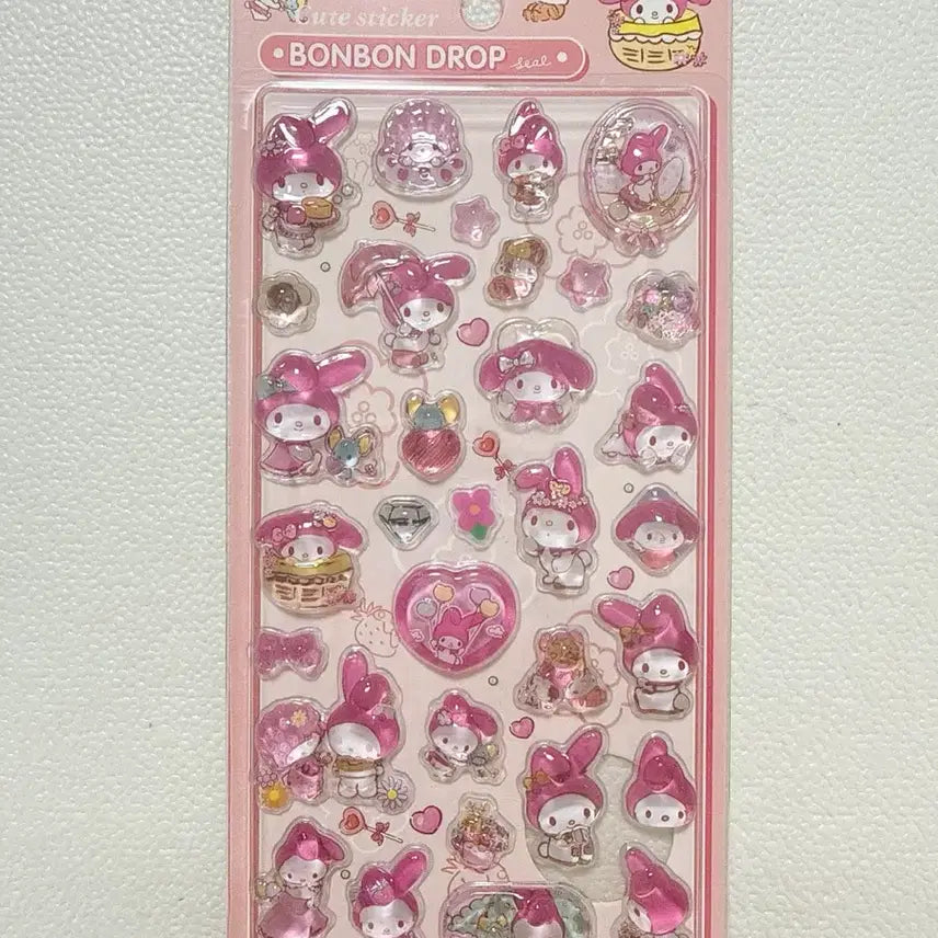 [SOLD OUT] 봉봉드롭 마이멜로디 쿠로미 입체스티커