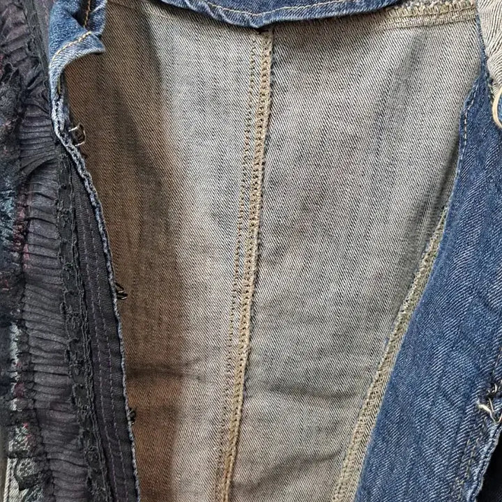 [BUNJANG] Vintage Lace Denim Jacket / 여성 레이스 데님 자켓