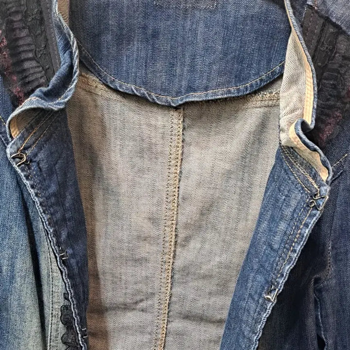 [BUNJANG] Vintage Lace Denim Jacket / 여성 레이스 데님 자켓