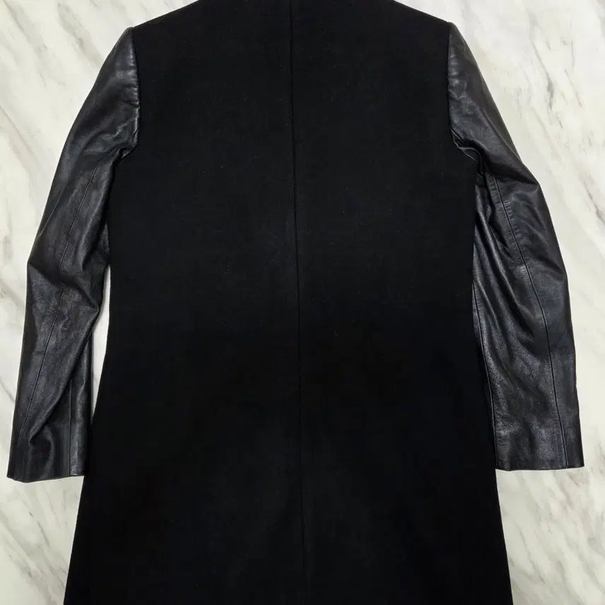 [BUNJANG] Theory Leather Mix Coat / 띠어리 가죽 믹스 코트