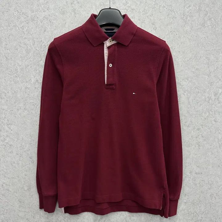 [BUNJANG] Tommy Hilfiger Men's Slim Fit Long Sleeve Polo Shirt / 90 타미힐피거 남자 슬림핏 긴팔 카라티