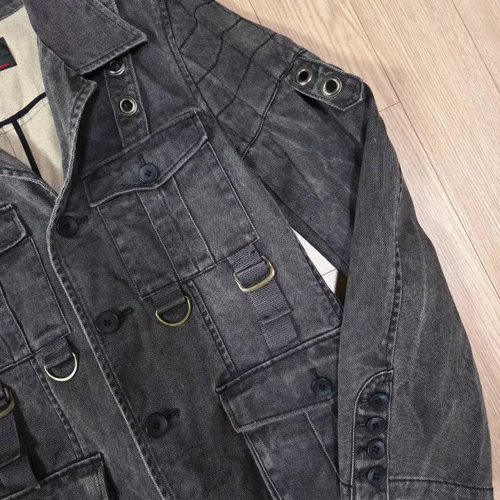 [BUNJANG] maniac works Japan Grey Denim Jacket / maniac works japan 원워싱 그레이 데님 디테일 재킷