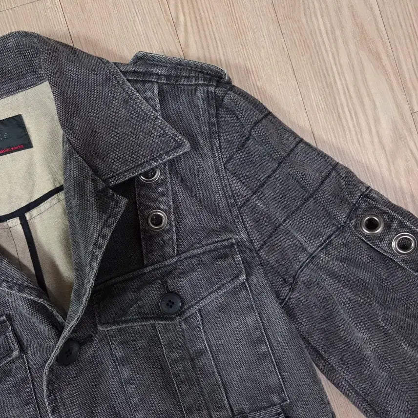 [BUNJANG] maniac works Japan Grey Denim Jacket / maniac works japan 원워싱 그레이 데님 디테일 재킷
