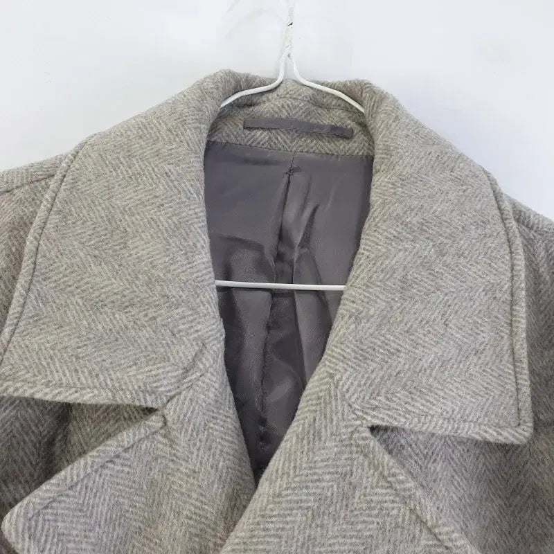 [BUNJANG] GIORDANO Men's Beige Herringbone Long Coat / 지오다노 남성105 베이지 헤링본 롱코트 M0761