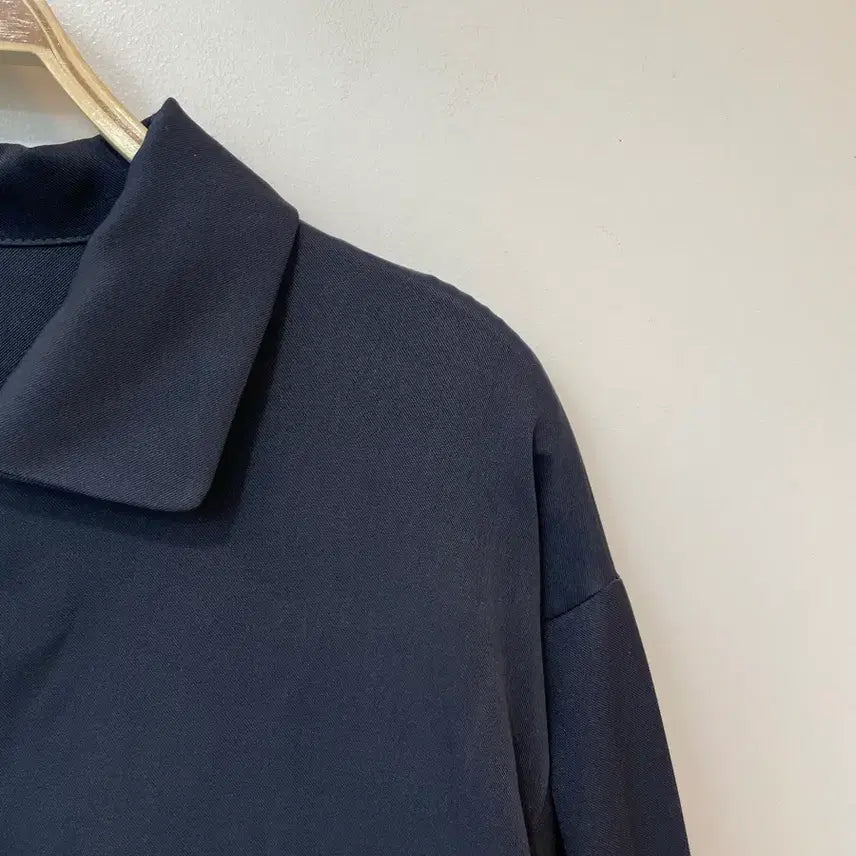 [BUNJANG] Unbranded Navy Long Shirt Dress / 네이비 롱 셔트 원피스 허리스트링