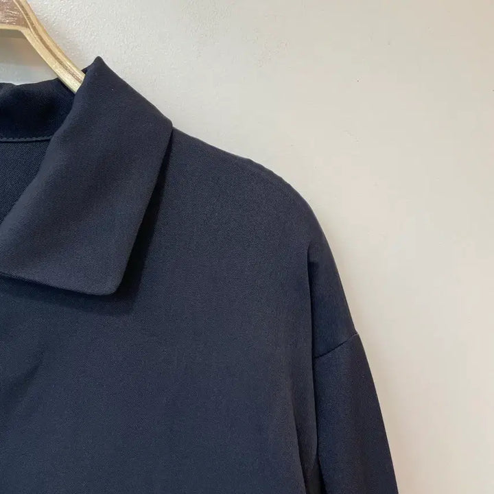 [BUNJANG] Unbranded Navy Long Shirt Dress / 네이비 롱 셔트 원피스 허리스트링