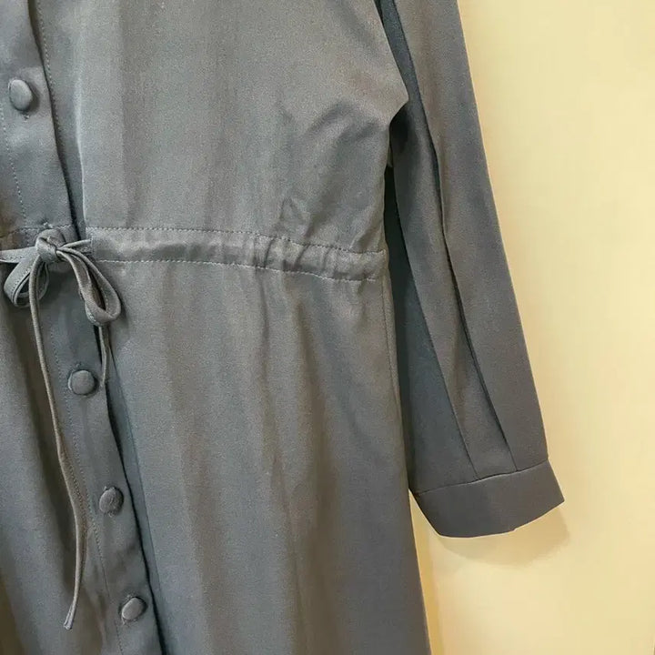 [BUNJANG] Unbranded Navy Long Shirt Dress / 네이비 롱 셔트 원피스 허리스트링