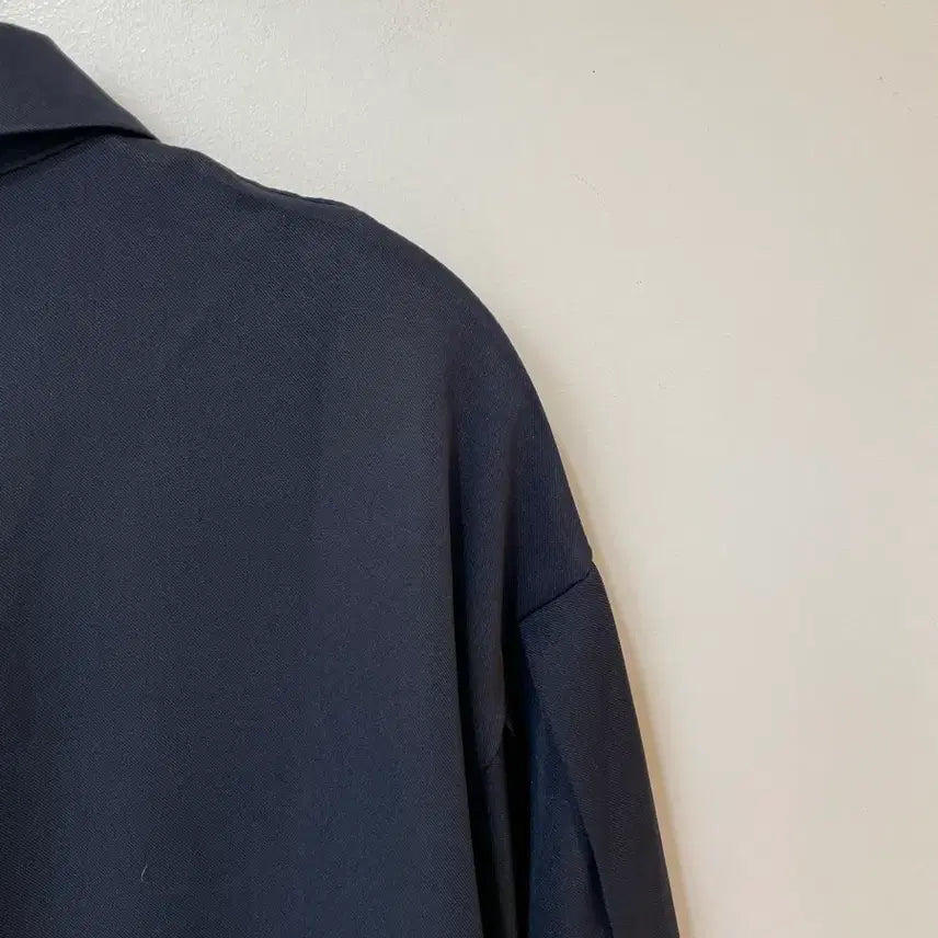 [BUNJANG] Unbranded Navy Long Shirt Dress / 네이비 롱 셔트 원피스 허리스트링