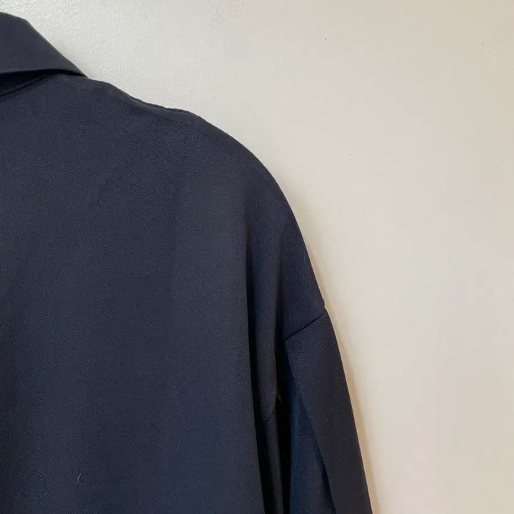 [BUNJANG] Unbranded Navy Long Shirt Dress / 네이비 롱 셔트 원피스 허리스트링