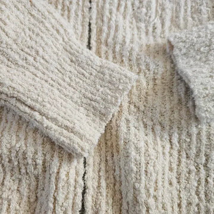 [BUNJANG] Marithe Francois Girbaud Cream Ribbed Zip Up Cardigan (M) / [정품]마리떼 프랑소와 저버 집업 가디건 (크림,M)