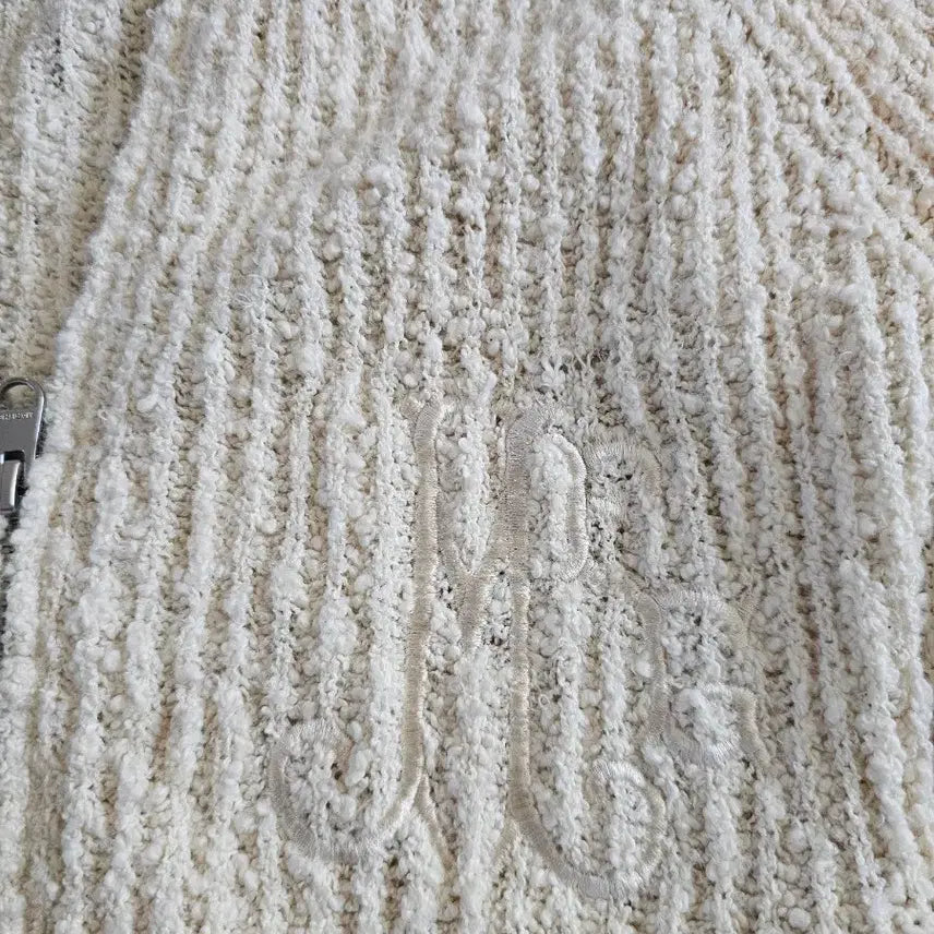 [BUNJANG] Marithe Francois Girbaud Cream Ribbed Zip Up Cardigan (M) / [정품]마리떼 프랑소와 저버 집업 가디건 (크림,M)