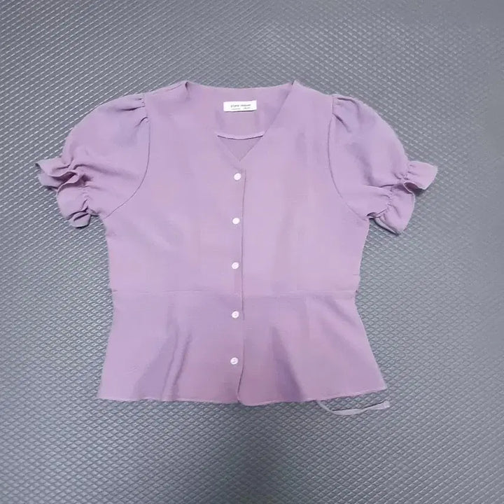 [BUNJANG] Lavender V-Neck Linen Blouse / 라벤더 브이넥 린넨 블라우스