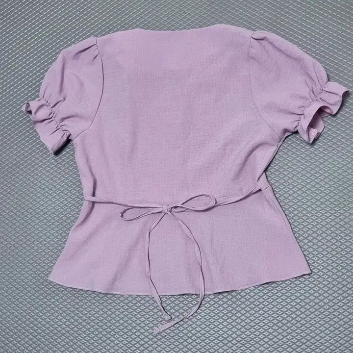[BUNJANG] Lavender V-Neck Linen Blouse / 라벤더 브이넥 린넨 블라우스