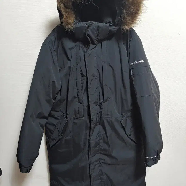 [BUNJANG] Columbia Long Down Padded Parka (Black, Size 100) / 컬럼비아 후드 털 블랙 롱패딩