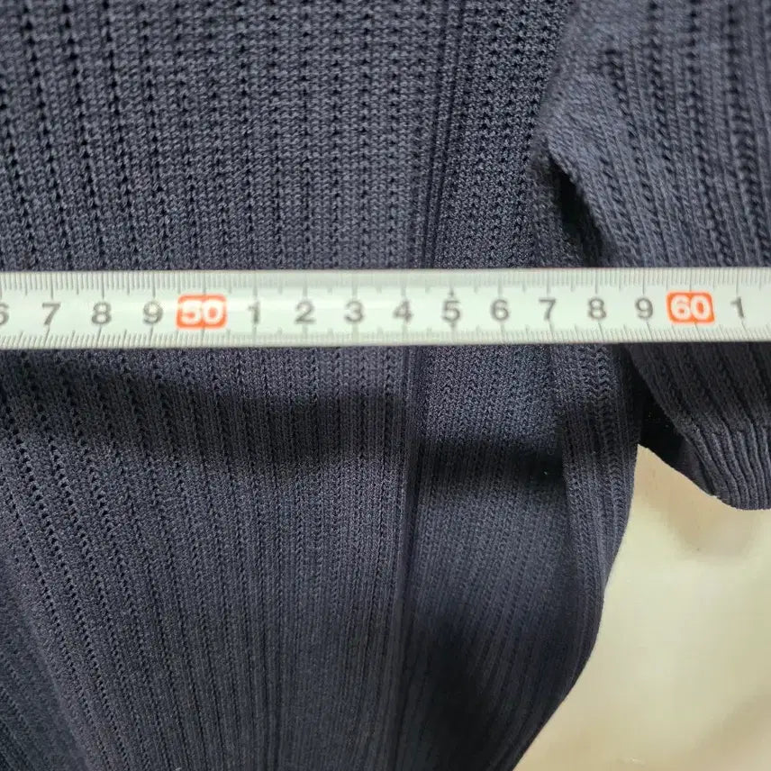 [BUNJANG] SLOWER Navy Knit Polo Shirt / SLOWER 네이비 니트 반팔 폴로티 F