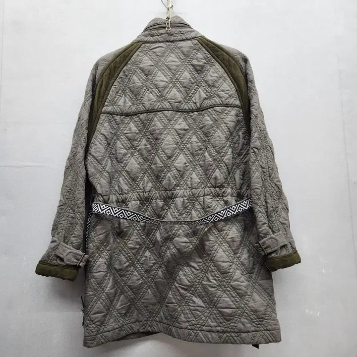 [BUNJANG] BOB Diamond Pattern Quilted Suede Patch Belted Jacket (M) / 보브 다이아패턴 퀄팅 스웨이드 패치 벨티드 자켓55(M)