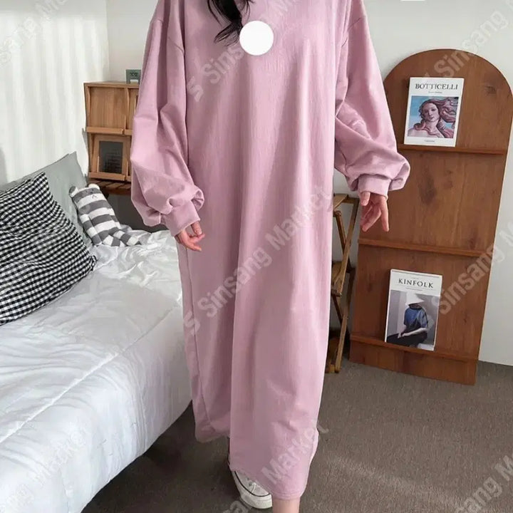 [BUNJANG] Oversized Long Dress - Pink / 오버핏 롱원피스(새상품)