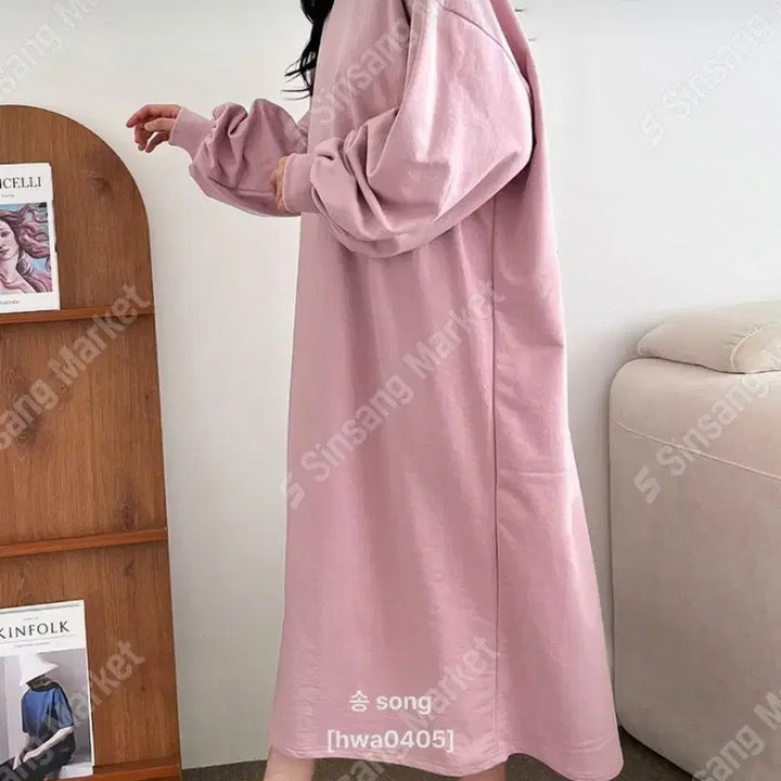 [BUNJANG] Oversized Long Dress - Pink / 오버핏 롱원피스(새상품)