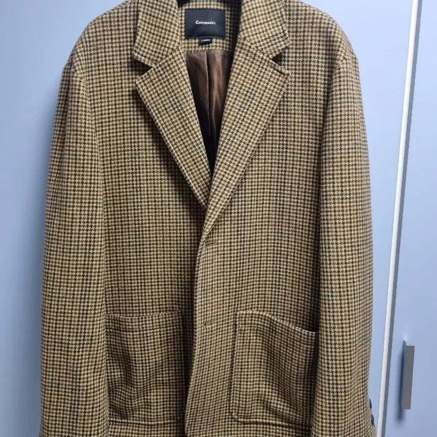 [BUNJANG] Covernat Houndstooth Check Wool Jacket / 커버낫 하운드투스 체크 울 자켓