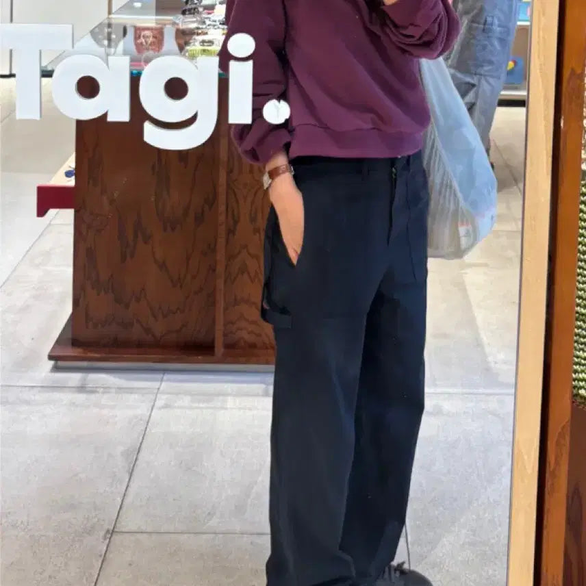 [BUNJANG] MOLO Carpenter Pants (Navy, Short, S) / 모로 - 카펜터 팬츠 (네이비/숏/S)