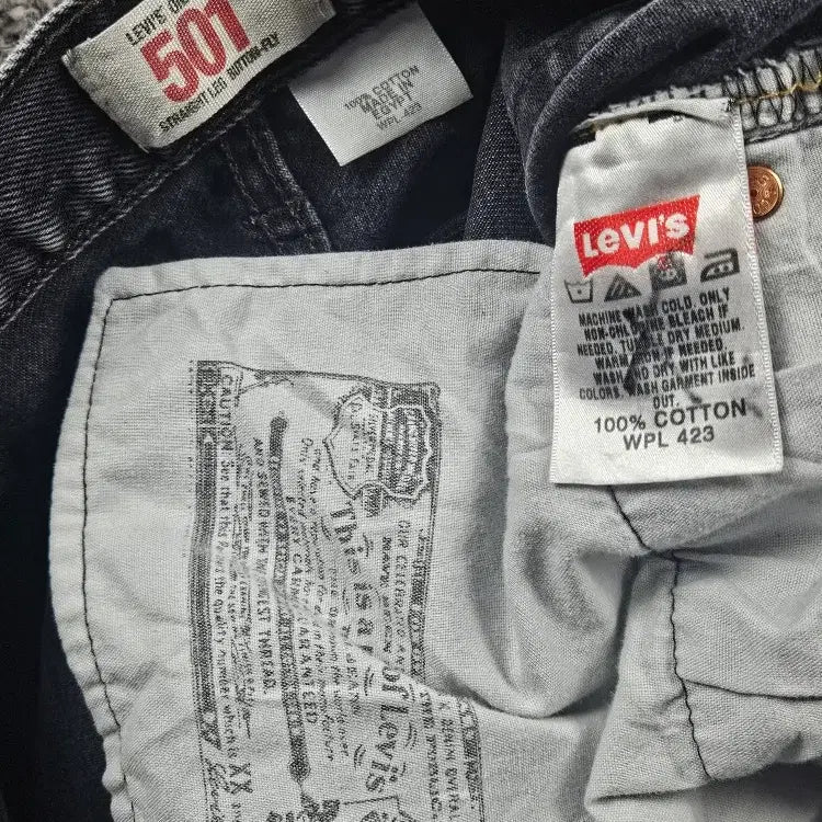 [BUNJANG] Levi's 501 Black Denim Jeans (38X30) / 리바이스 501 블랙 데님 진 팬츠 ( 38X30 ) / 11326