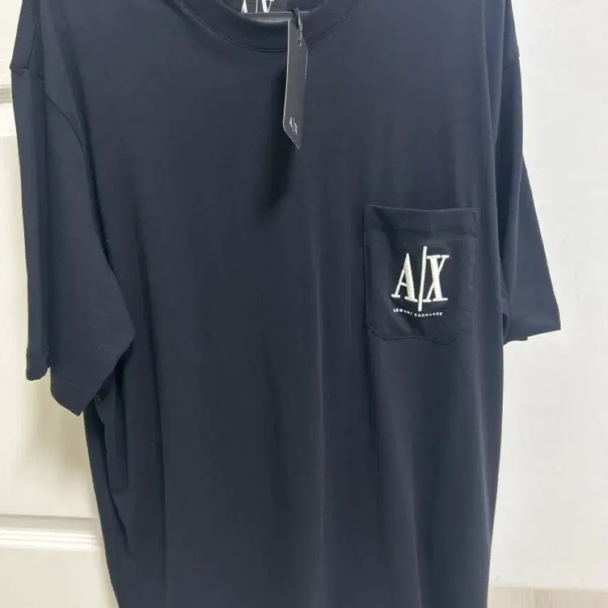 [BUNJANG] Armani Exchange Pocket Logo Black T-Shirt / 아르마니 익스체인지 블랙 포켓 반팔 티셔츠