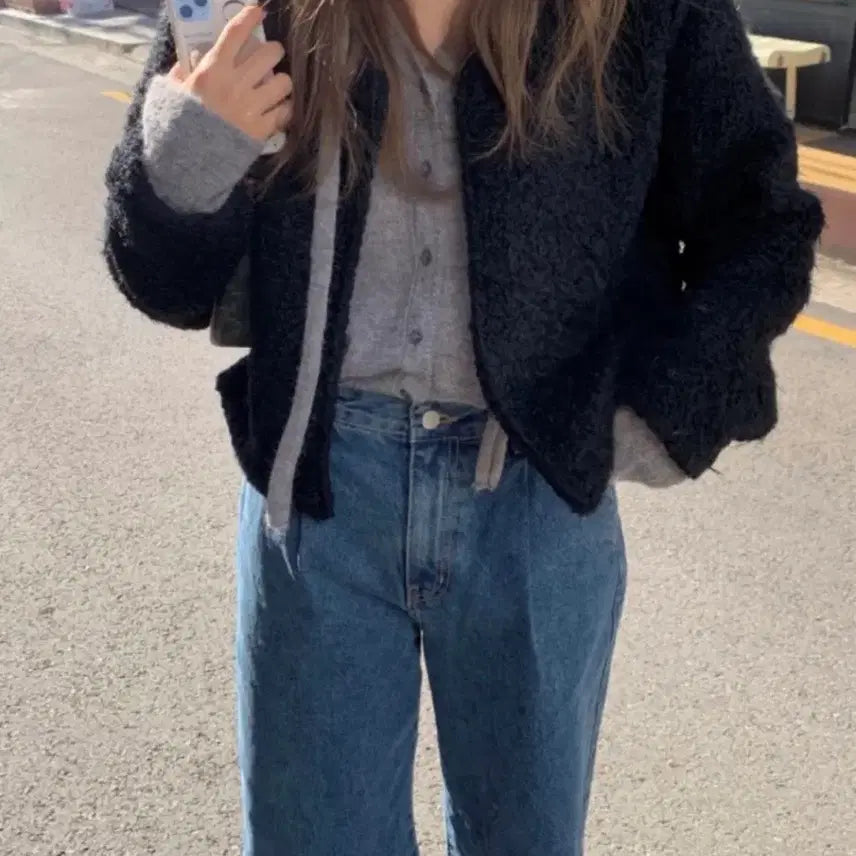 [BUNJANG] Granbloom Cardigan (Muffler Set) / 그랑블룸 가디건 (머플러세트)