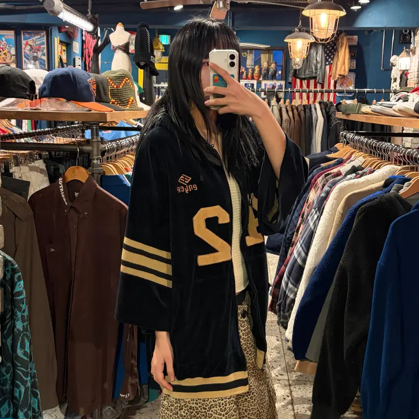 [BUNJANG] Enyce Vintage Velvet Jersey / enyce vintage 빈티지 7부 벨벳 져지