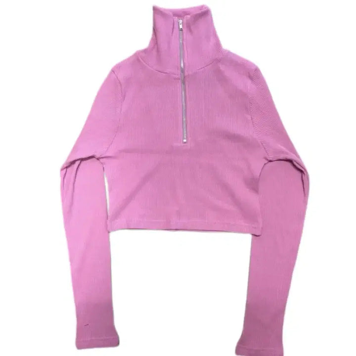 [SOLD OUT] 핑크 크롭 집업티