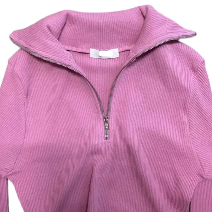 [BUNJANG] Unspecified Group Crop Zip-up Top / 핑크 크롭 집업티