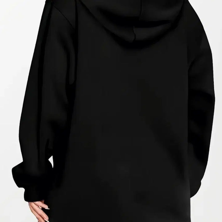 [BUNJANG] Black Long Hoodie Jacket / 새상품 블랙 롱후드 집업 자켓