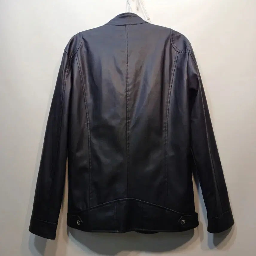 [BUNJANG] Black Faux Leather Rider Jacket (Size 90) / 블랙 인조 가죽 라이더 자켓90사이즈 봄가을 62171