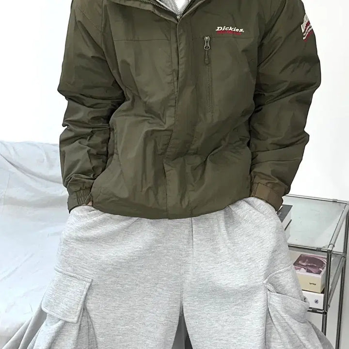 [BUNJANG] Dickies Khaki Field Jacket M / 디키즈 카키 야상 바람막이 자켓 M