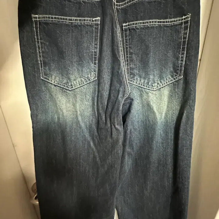 [BUNJANG] Rockcake Low Rise Wide Jeans Indigo Medium / 락케이크 로우라이즈 와이드 진 인디고 미디움