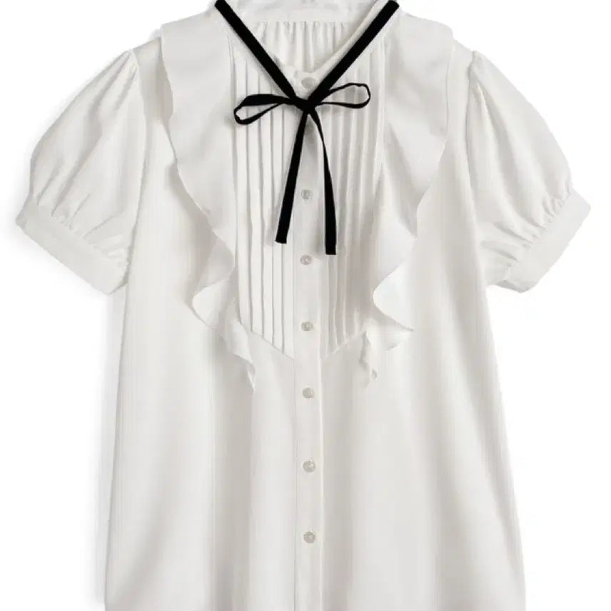 [BUNJANG] Grl Greil Ribbon Blouse / 반택무배ㅣgrl그레일 반팔리본블라우스 스나계양산형미셸마카롱