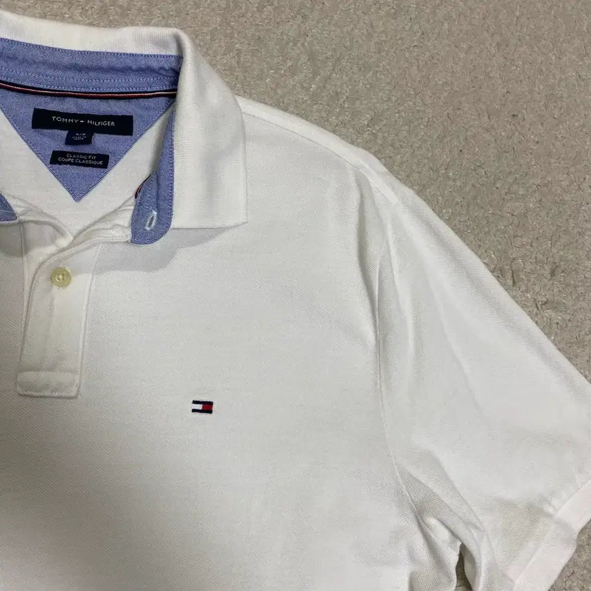 [BUNJANG] Tommy Hilfiger White Short Sleeve Polo Shirt (Size S) / 타미힐피거 화이트 반팔 카라티 s