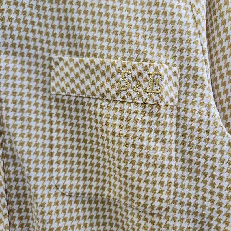 [BUNJANG] Vintage Mori Houndstooth Check Blouse Shirt / 빈티지 모리 멀티 하운드투스체크 블라우스 셔츠