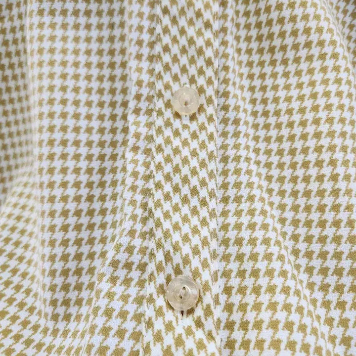 [BUNJANG] Vintage Mori Houndstooth Check Blouse Shirt / 빈티지 모리 멀티 하운드투스체크 블라우스 셔츠