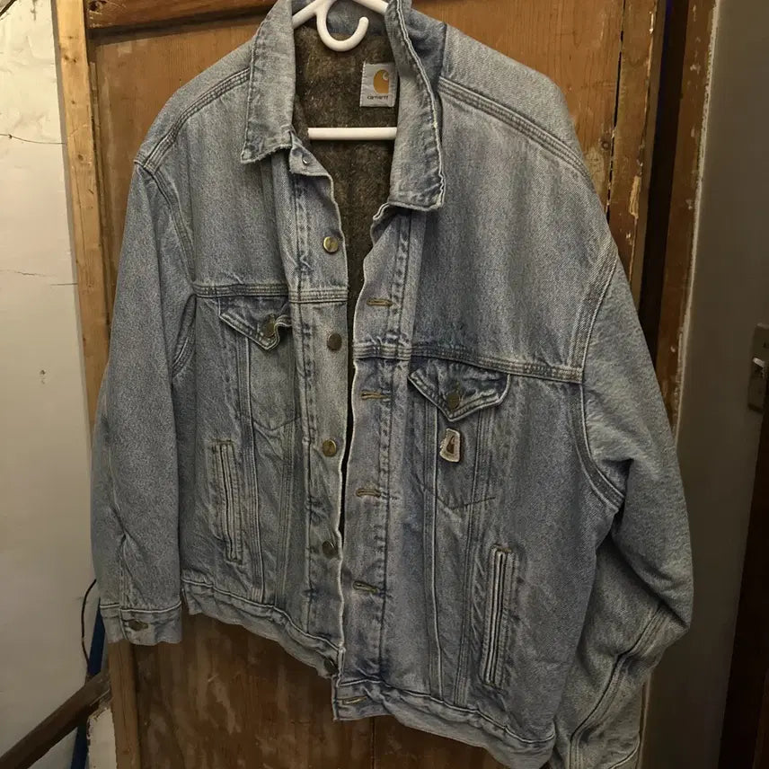 [BUNJANG] Carhartt Vintage Blanket Denim Trucker Jacket - Blue - L / 칼하트 빈티지 블랭킷 데님 트러커 자켓 블루