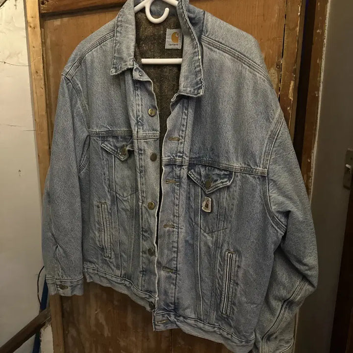 [BUNJANG] Carhartt Vintage Blanket Denim Trucker Jacket - Blue - L / 칼하트 빈티지 블랭킷 데님 트러커 자켓 블루