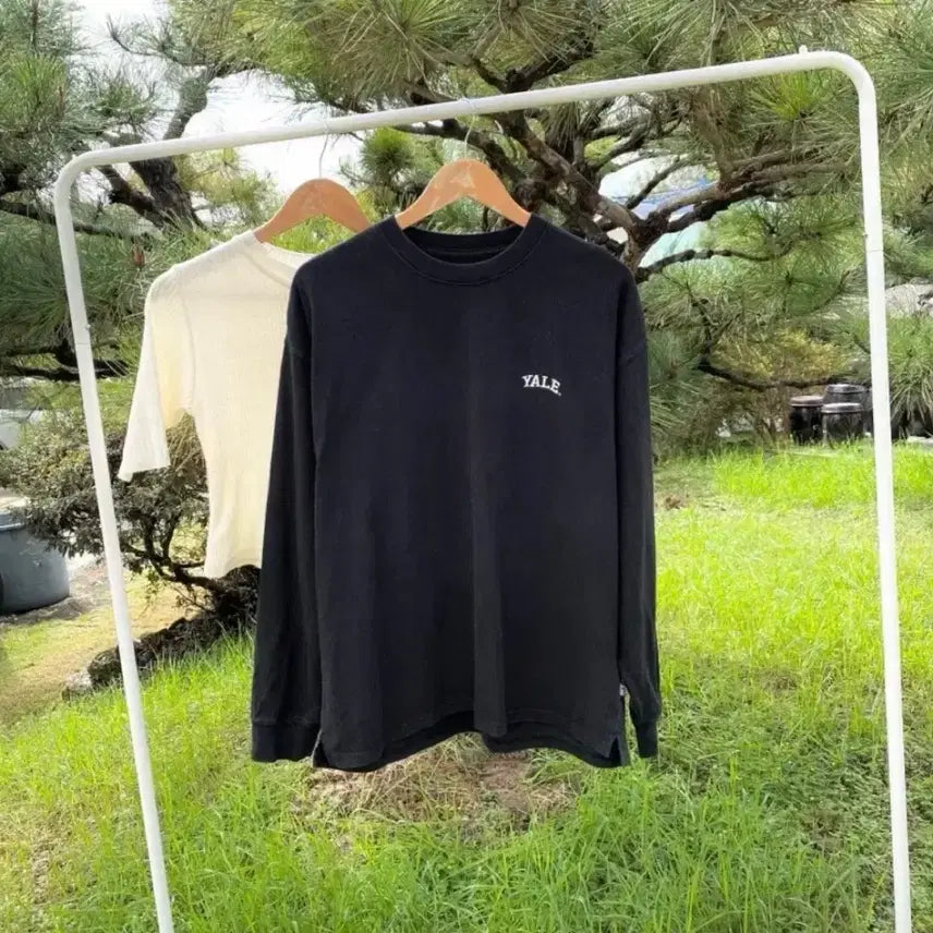 [BUNJANG] YALE Black T-Shirt / YALE 면 블랙 검정 티셔츠 티 맨투맨