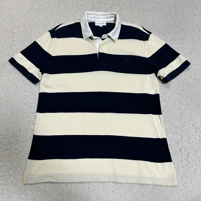 [BUNJANG] Lacoste Striped Polo Shirt (M) / 라코스테 스트라이프 반팔 카라티 m 100