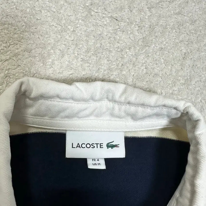 [BUNJANG] Lacoste Striped Polo Shirt (M) / 라코스테 스트라이프 반팔 카라티 m 100