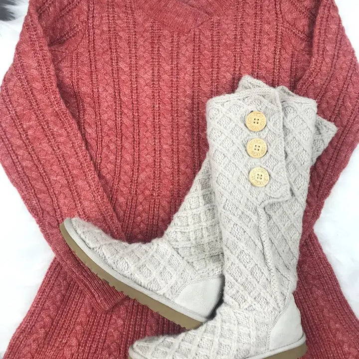 [BUNJANG] Hagumi Cable Knit Dress / 모리걸 하구미 케이블 울혼방 니트원피스 아오이유우 미사깔 히피에스닉빈티지