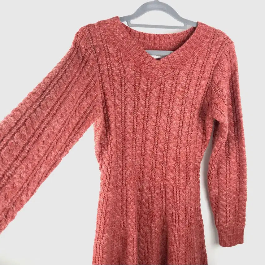 [BUNJANG] Hagumi Cable Knit Dress / 모리걸 하구미 케이블 울혼방 니트원피스 아오이유우 미사깔 히피에스닉빈티지