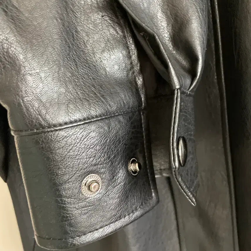 [BUNJANG] Vegan Leather Oversized Jacket/Blouson / (새상품급) 비건 레더 오버사이즈 재킷/블루종