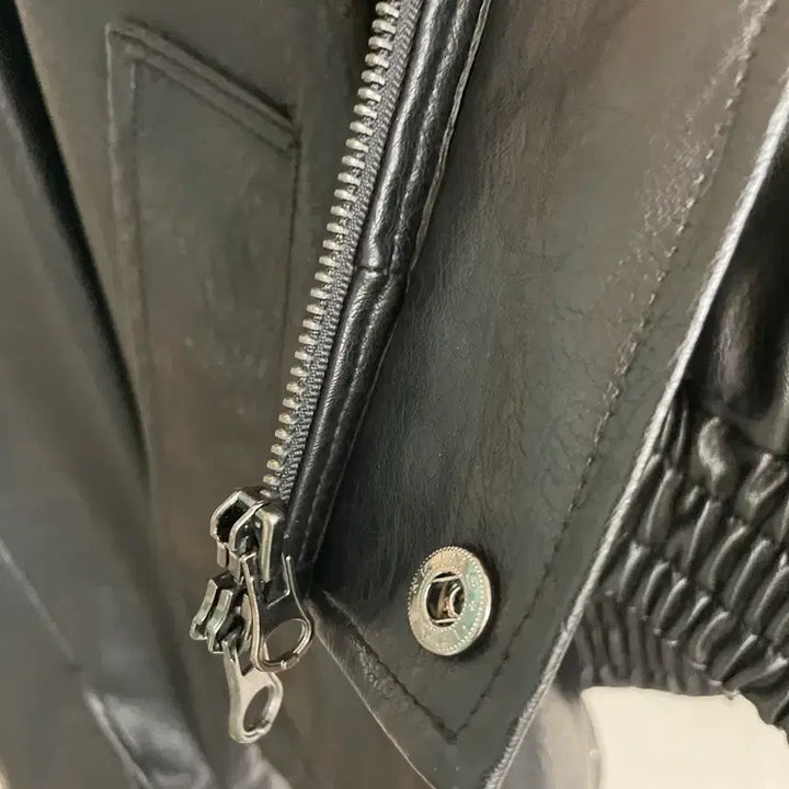 [BUNJANG] Vegan Leather Oversized Jacket/Blouson / (새상품급) 비건 레더 오버사이즈 재킷/블루종